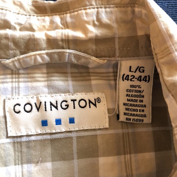 Men’s Covington 100% cotton size large 42–44 button-down shirt and front pocket - Picture 6 of 6